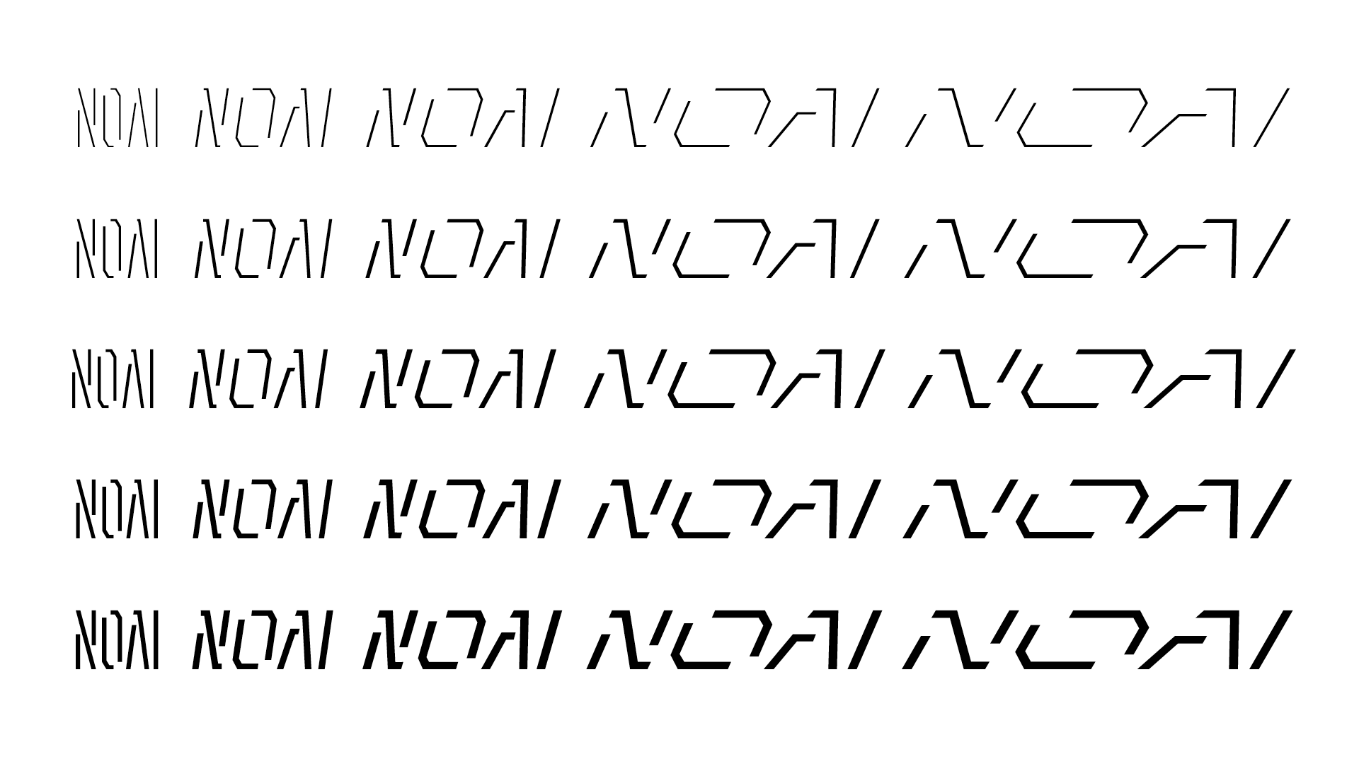 NOAI in tencil letters